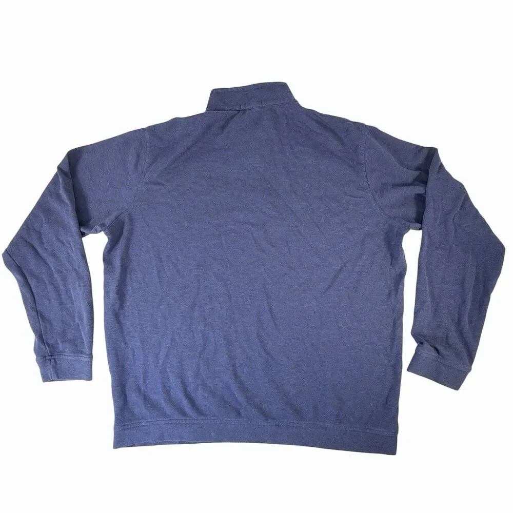 Peter Millar Pullover Sweater Mens XL 1/4 Zip Interlock Comfort Navy Prep